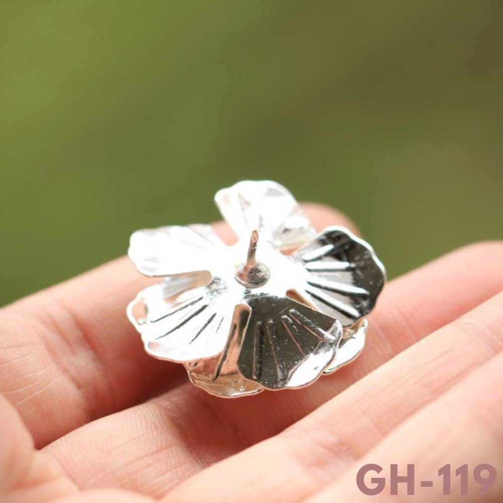 Ghim Cài Áo Vest Nam - Nữ Hình Bông Hoa Hồng Mini GH-119 màu BẠC SILVER {Phụ Kiện Áo Vest - AdamZone}