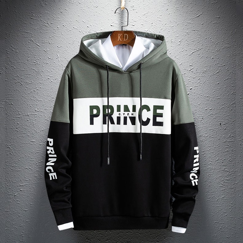 Áo Hoodie Nỉ Nam Nữ Mũ Trùm Đầu Họa Tiết Chữ PRINCE Phối Màu Sành Điệu Zenkonam MEN TOP 174 (Xanh rêu)