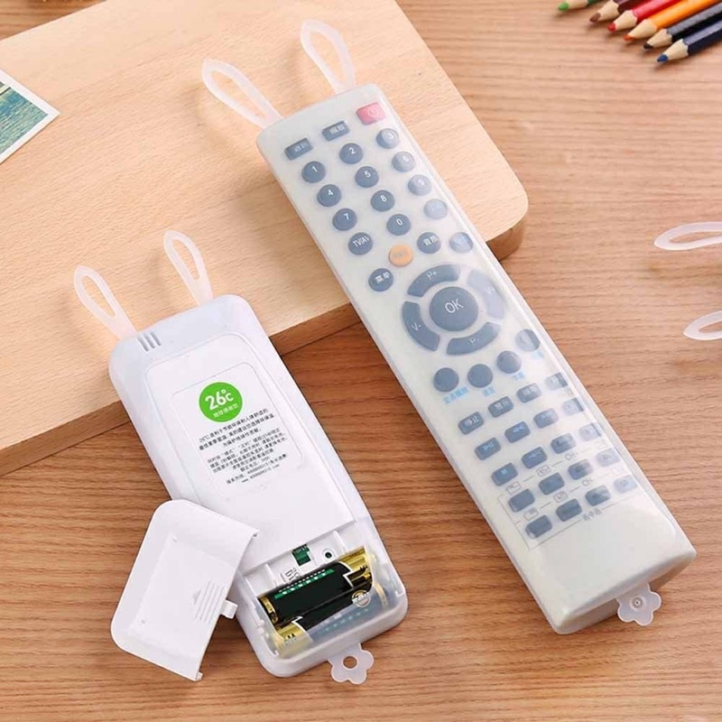 Bọc điều khiển (remote) tivi, điều hòa bằng nhựa silicon dẻo trong suốt, tai thỏ