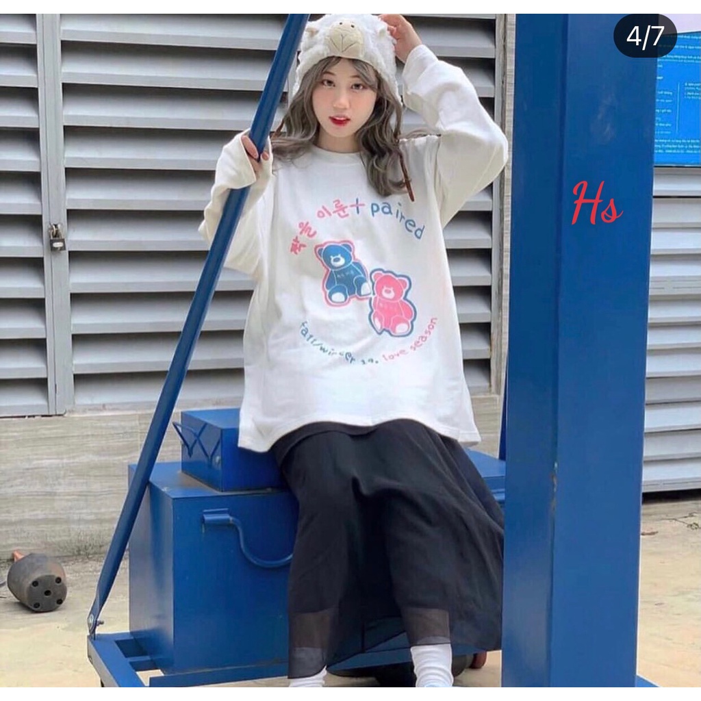 Áo Sweater In Gấu Teddy Fall Chất Liệu Chân Cua Wild.Goute SP000805
