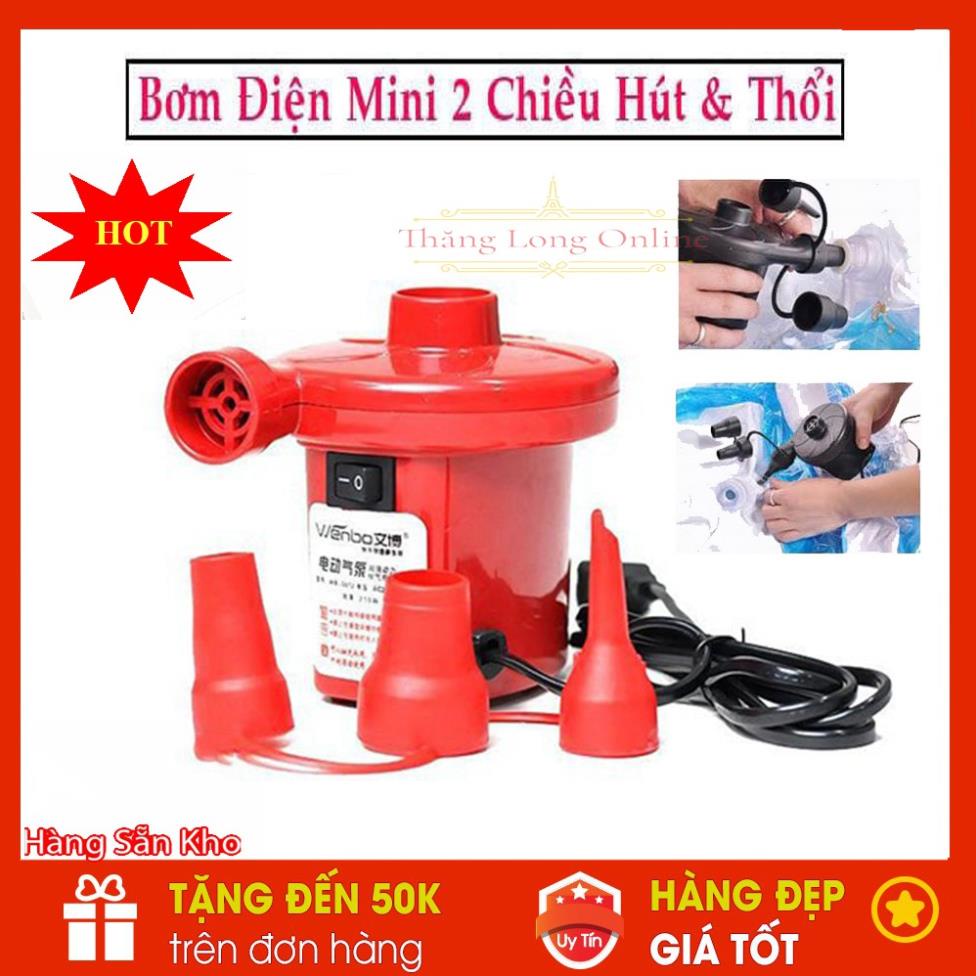 Bơm Điện Cầm Tay 2 Chiều-Máy Bơm Điện 220V, Hút Chân Không, Bơm Ghế Hơi, Đệm, Phao Bơi ✔