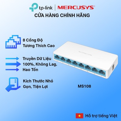 [Hỏa Tốc] Bộ Chia Tín Hiệu Để Bàn Mercusys MS108 Switch 8 cổng 10/100Mbps