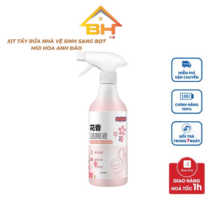 Chai Xịt Tẩy Rửa Bồn Cầu, Nhà tắm siêu sạch mùi hương hoa anh đào