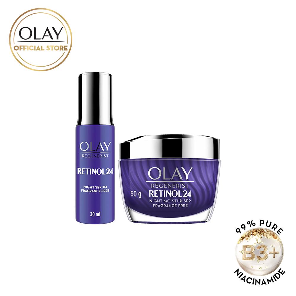 Combo 2 Olay Chống Lão Hóa Retinol24 30ml Kem Vi Dưỡng Olay Regenerist Ban Đêm 50gr