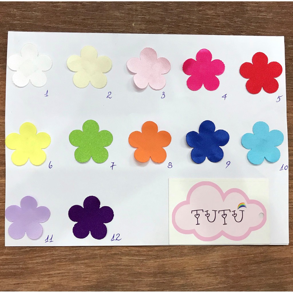 Cánh hoa satin kích thước 3cm trang trí váy áo, làm hoa thủ công