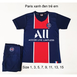 Quần áo bóng đá trẻ em CLB Đội Paris xanh đen mới nhất 2020