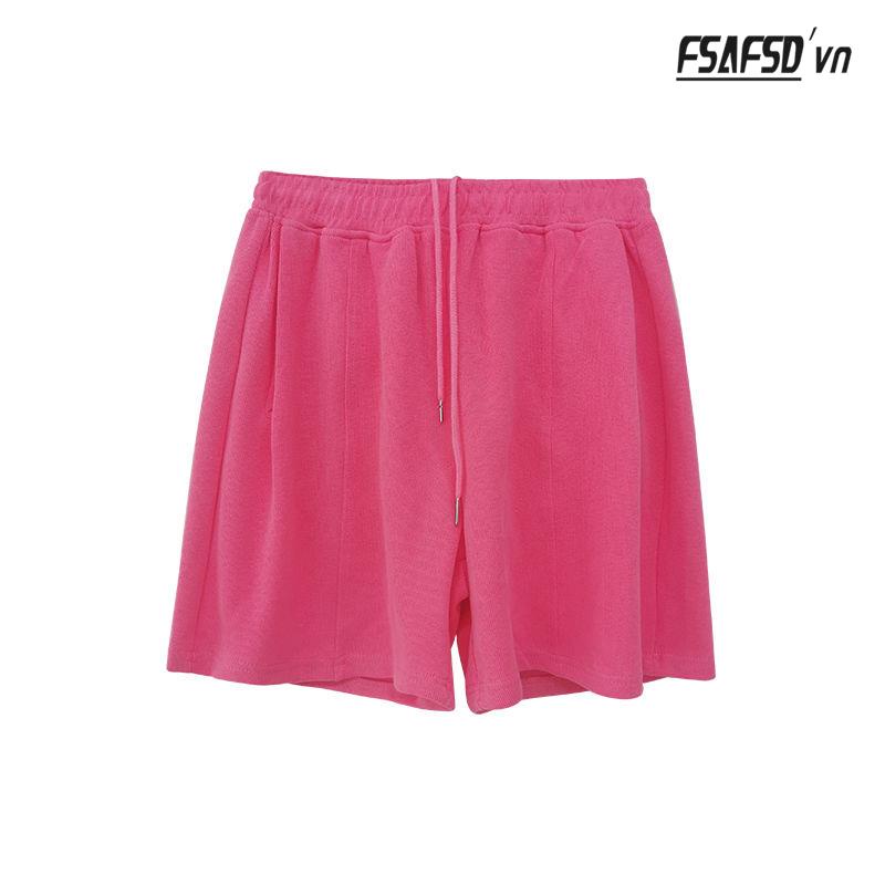 Quần Short Thể Thao Ống Rộng Lưng Thun Co Giãn Phong Cách Đường Phố Thời Trang Xuân Hè Cho Nữ