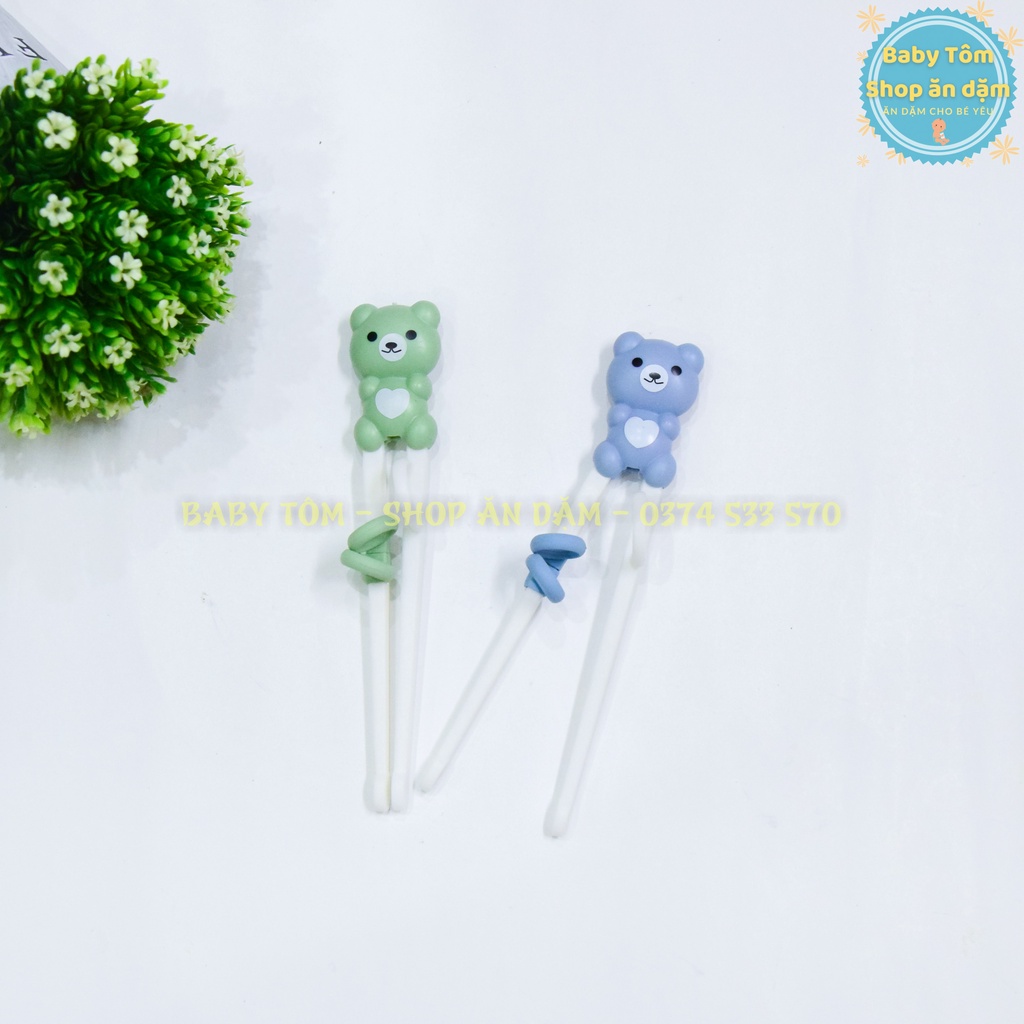 Đũa tập gắp xỏ ngón hình con vật cho bé ăn dặm NPP Baby Tôm