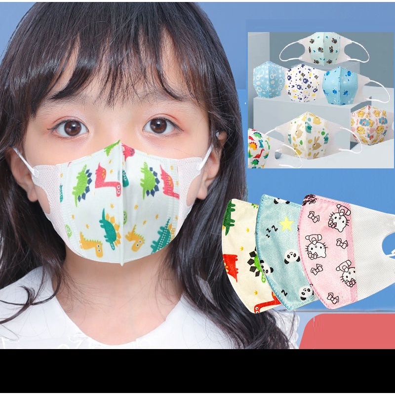 Set 10 Khẩu Trang 3D Hoạt Hình Cute Cho Bé