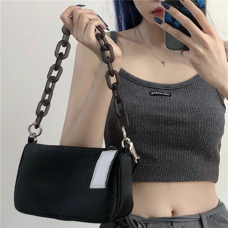 Túi đeo vai phối dây xích phong cách vintage giản dị cho nữ