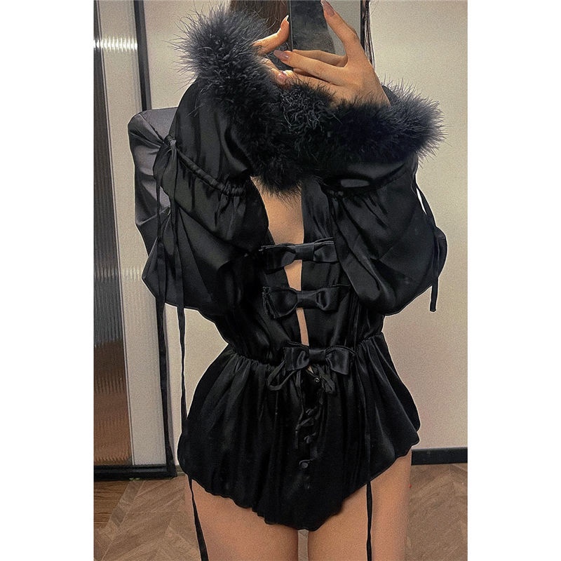 Phong Cách Mùa Thu Mới!F &amp; X Áo Sơ Mi Một Mảnh Tay Dài Cổ Chữ v Ôm Dáng Phong Cách Phương Tây Thời Trang Mùa Thu Quyến Rũ Dành Cho Nữ