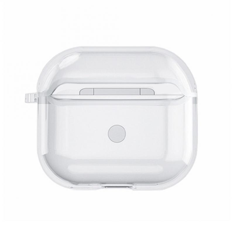 Vỏ bọc bảo vệ hộp sạc tai nghe không dây bằng PC/TPU trong suốt cho Airpods 3