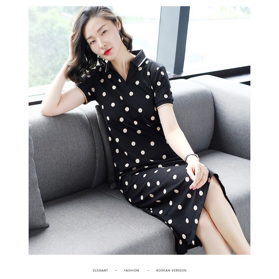 Đầm Thun Dáng Suông Chấm Bi Thể Thao ANN2124 | BigBuy360 - bigbuy360.vn