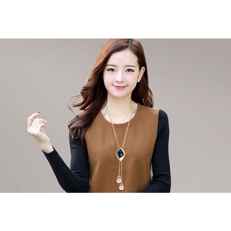 Vòng cổ ETRENDY bằng hợp kim dáng dài tua rua xinh xắn