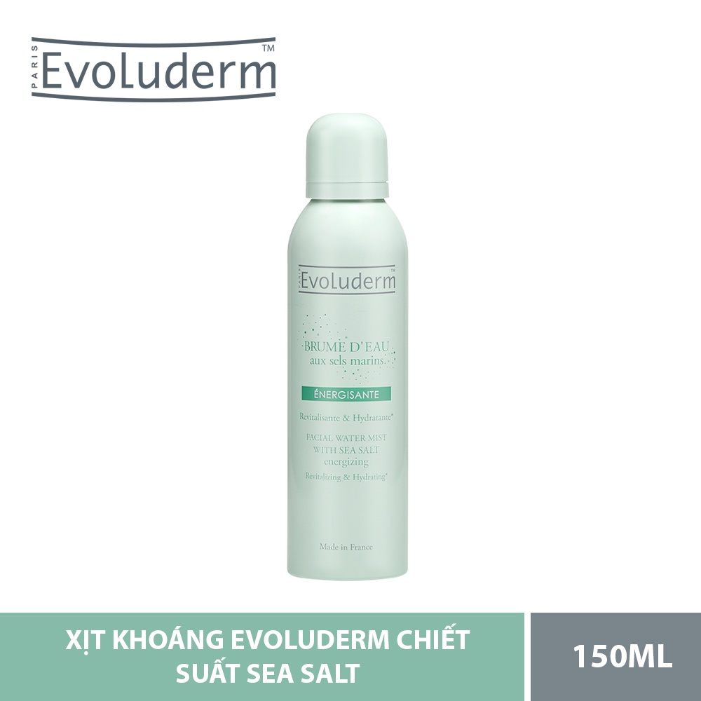 Bộ xịt khoáng chăm sóc da Evoluderm chiết suất muối biển sâu cho làn da mịn màng tươi sáng 400ml và 150ml