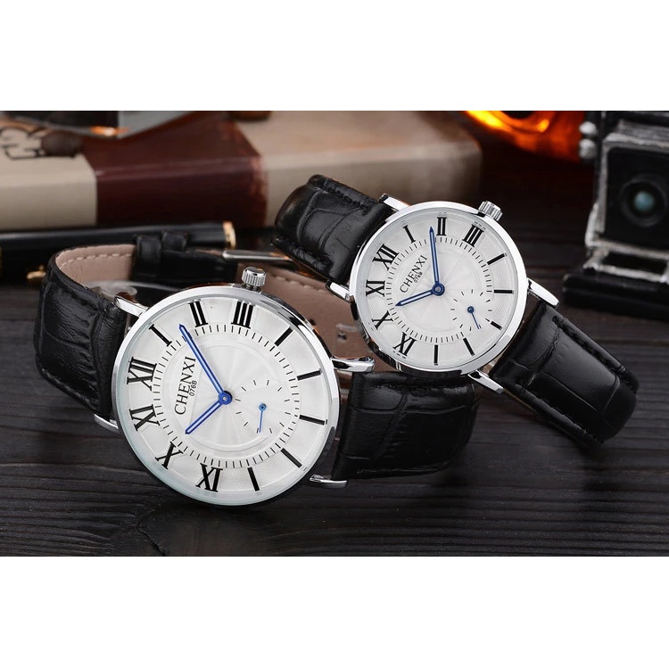 Đồng Hồ Đeo Tay Dây Da Chống Nước Sang Trọng Cho Cặp Đôi