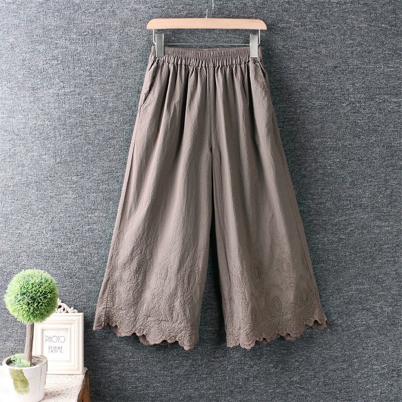 Quần Dài Lưng Thun Co Giãn Tốt Thêu Họa Tiết Kiểu Nhật Bản Cá Tính Cho Nữ | BigBuy360 - bigbuy360.vn