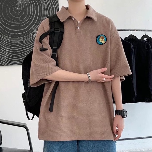 Áo Thun Polo Màu Trơn Size Lớn Phong Cách Hàn Quốc Thời Trang Cho Nam