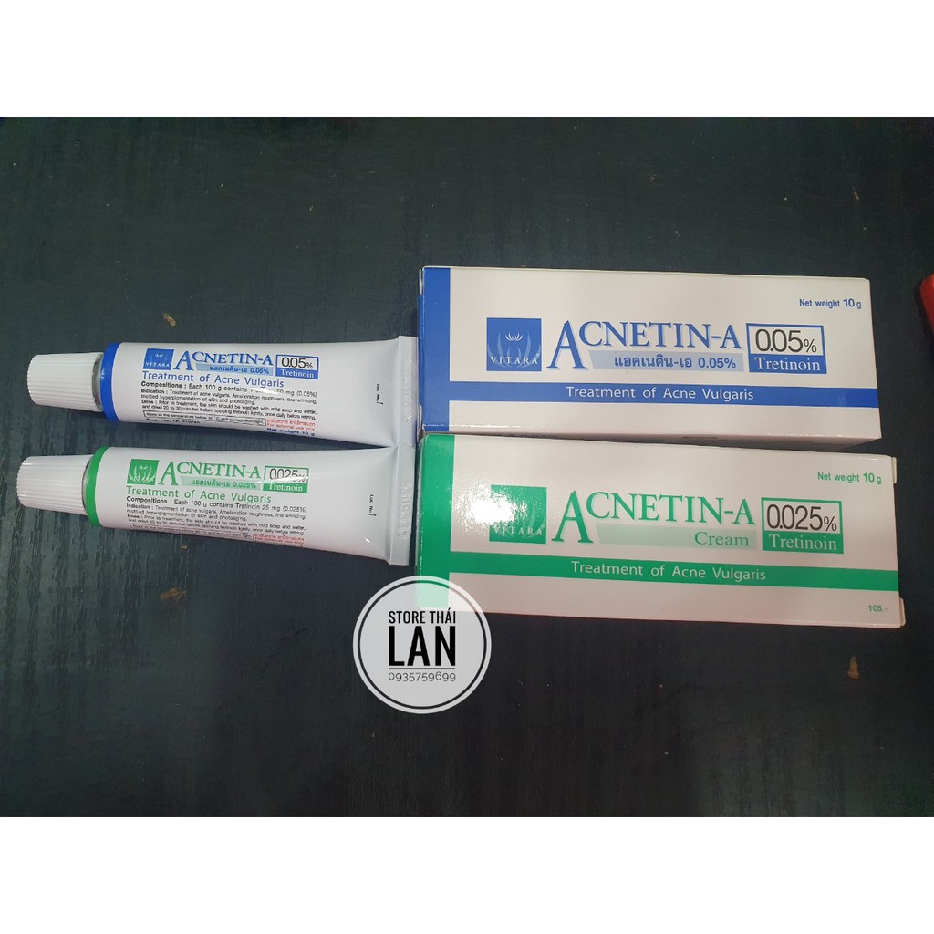 Kem giảm mụn, chống lão hoá Acnetin A Tretinoin 0.05% Tretinoin 0.025% Kem Retin A Thái Lan mới