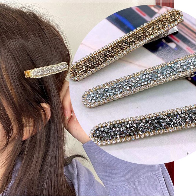 Cặp Tóc, Kẹp mỏ vịt nhiều màu gắn đá chanh xả dễ thương