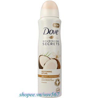 Xịt Khử Mùi Nữ 150Ml Dove Nourishing Secrets, vov567 100% Là Hàng Chính Hãng.