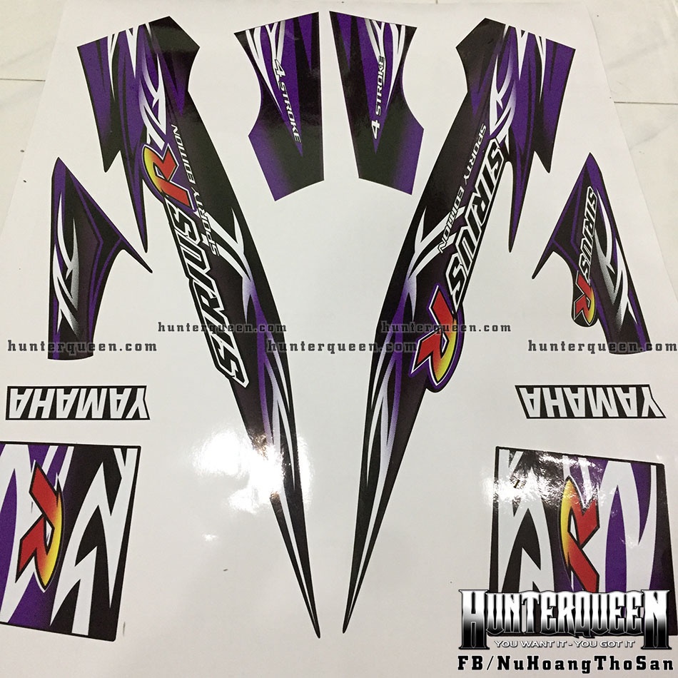 Tem rời Sirius - Tem R, đen tím - Thiết kế theo yêu cầu, chỉnh sửa theo ý. Sắc nét, bền màu