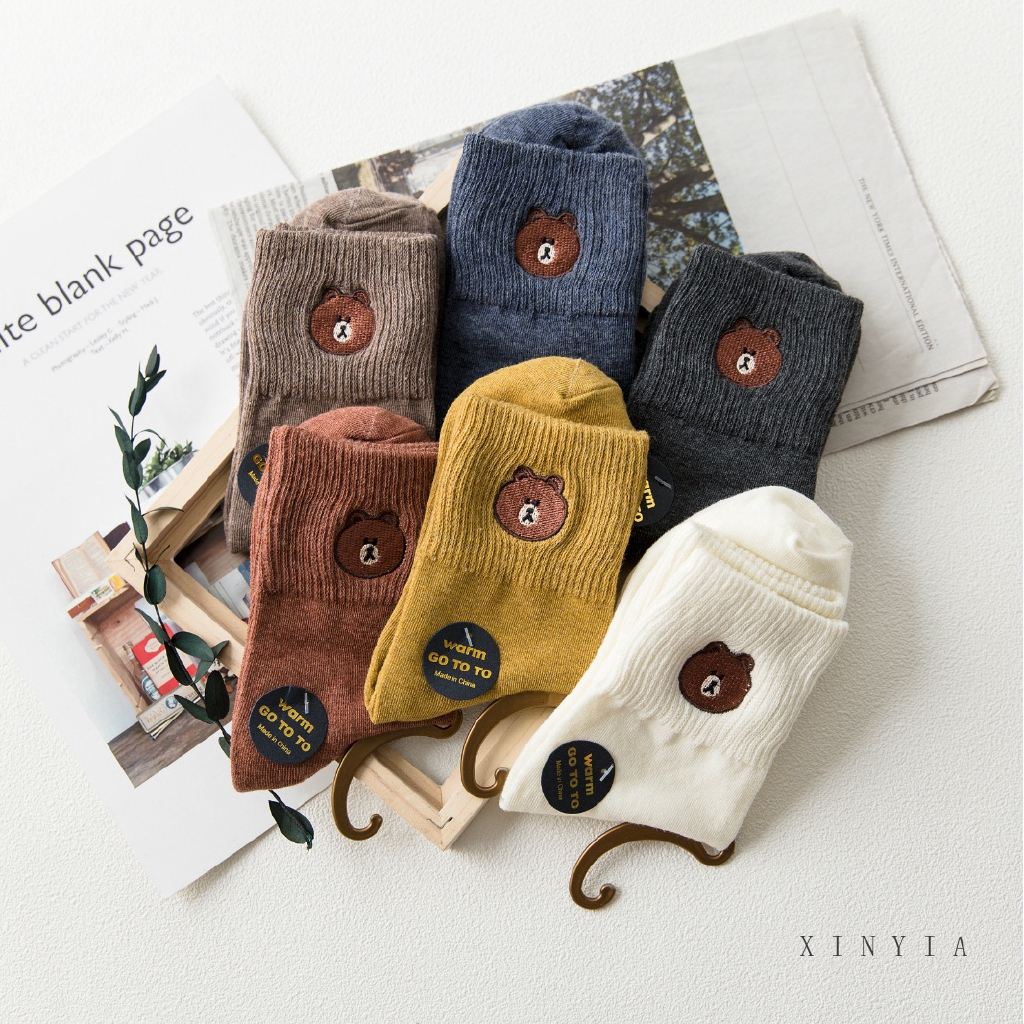 Vớ họa tiết gấu hoạt hình phong cách Unisex dễ thương