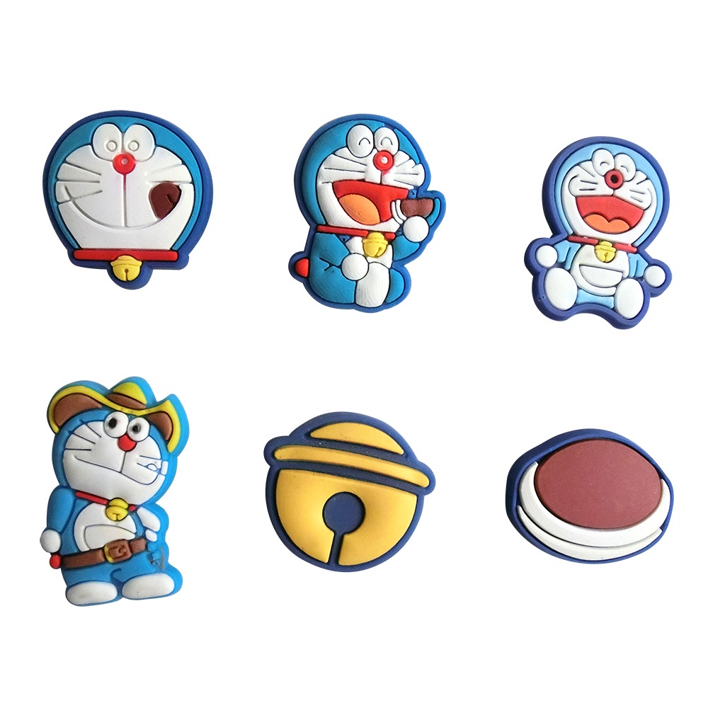Nút PVC cao su hình doraemon trang trí giày crocs Jibbitz