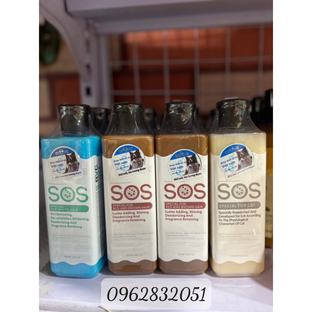 Sữa tắm SOS chó mèo 530ml - giúp lông chó mèo nhà bạn luôn mềm mượt, khử mùi - PET&amp;JOI