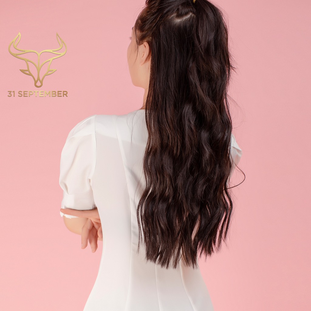 Đầm công sở dáng chữ A, váy nữ tay nhún cúc cài sang trọng - 31 SEPTEMBER S005 | BigBuy360 - bigbuy360.vn