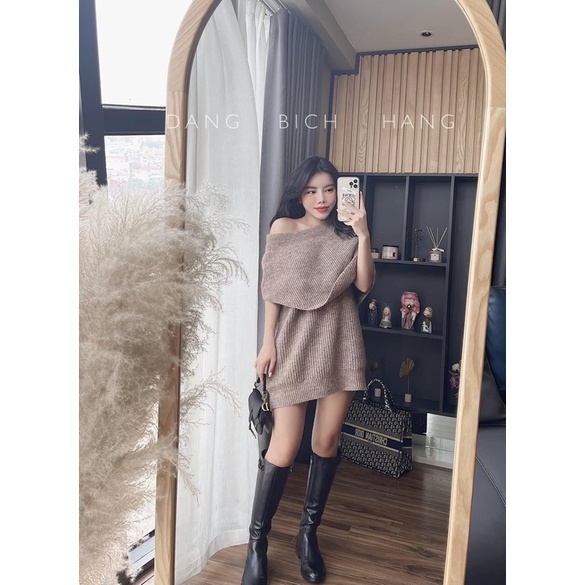 BÁN SỈ ÁO LEN TRỄ VAI ZRF MÀU BE TÂY CHO NỮ- hàng đẹp
