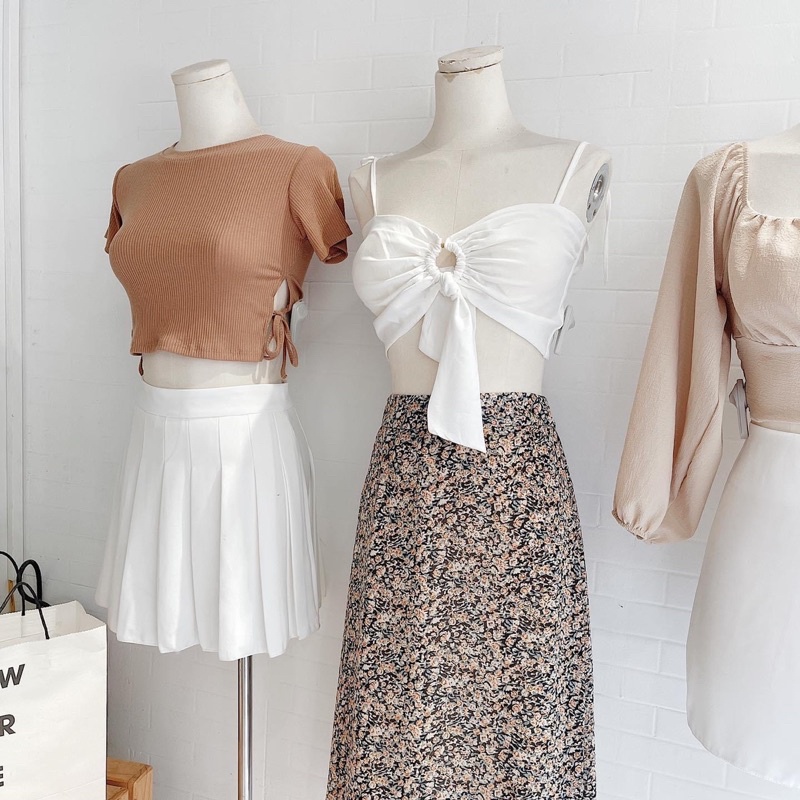 Pass Áo croptop nâu/xanh Chicbae21