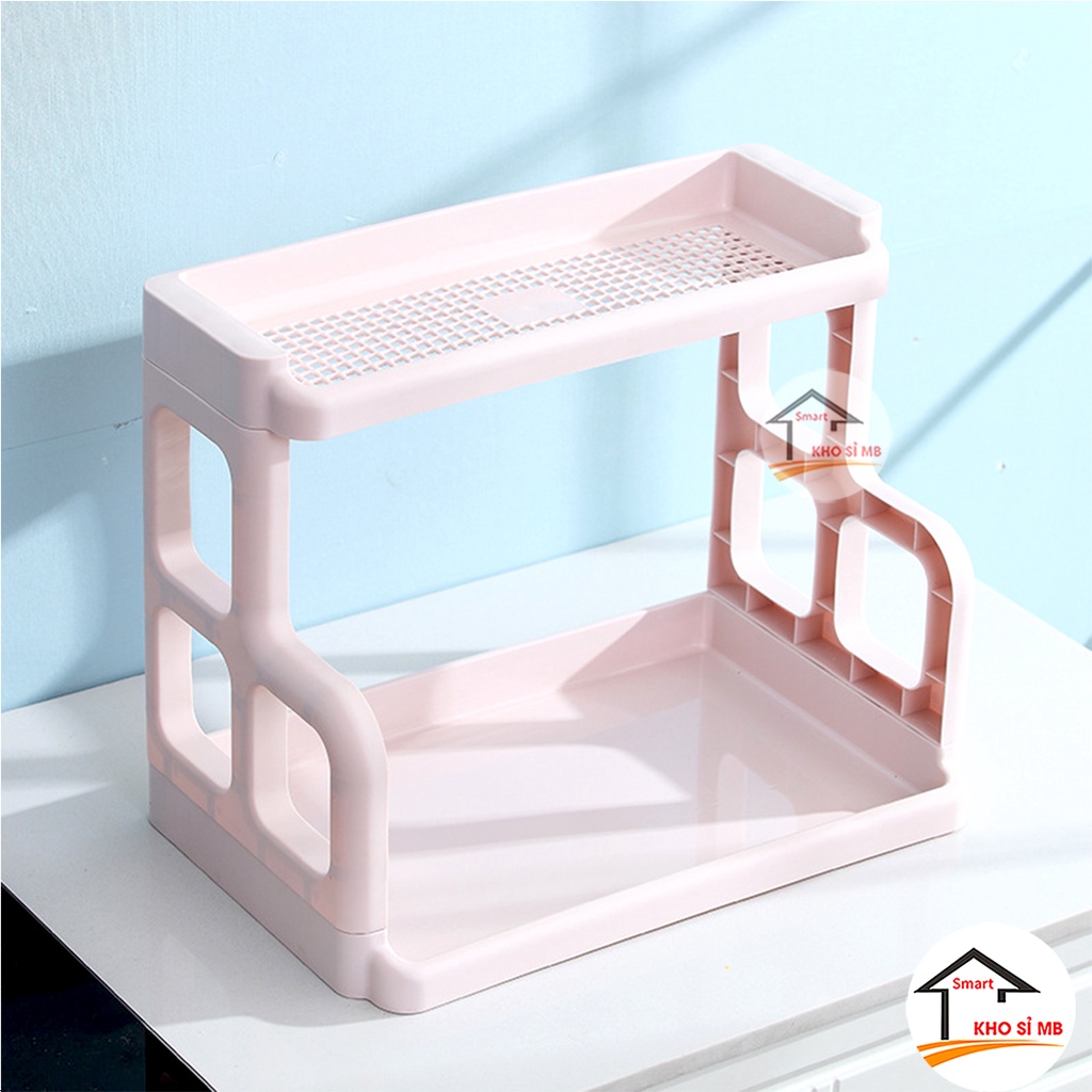kệ để đồ đựng gia vị nhà bếp đa năng 2 tầng hình chữ H thông minh nhựa việt nhật cao cấp kho sỉ mb