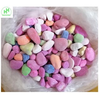 Túi 1Kg Sỏi Nhỏ Nhiều Màu, đường kính 1cm, Xếp Gốc Cây, Trang Trí Bể Cá