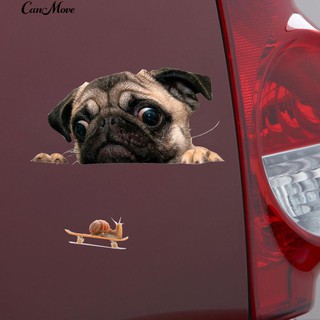 Decal dán tường hình chó Pug