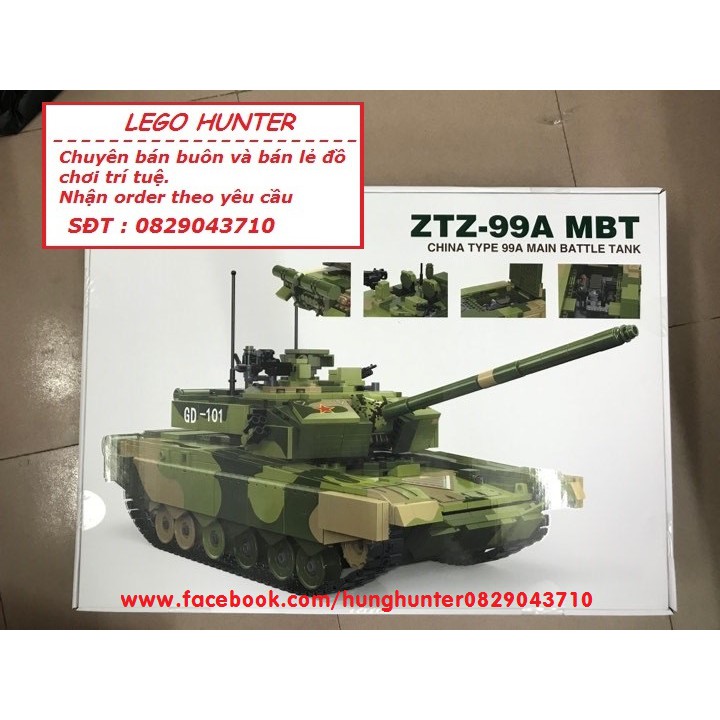 Bộ lắp ráp Lego  Xe Tank Type 99A China Main Battle Tank GUDI