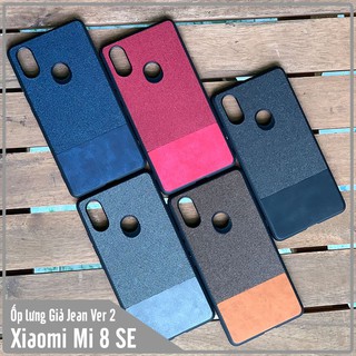 Ốp lưng Xiaomi Mi 8 SE, giả JEAN Version 2 viền TPU dẻo