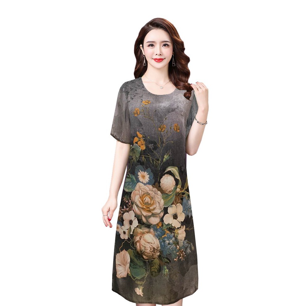 THỜI TRANG TRUNG NIÊN - ĐẦM SUÔNG DÁNG RỘNG BIGSIZE KIỂU ĐẦM SUÔNG IN HOA NHIỀU MÀU D 3318 3313 3316