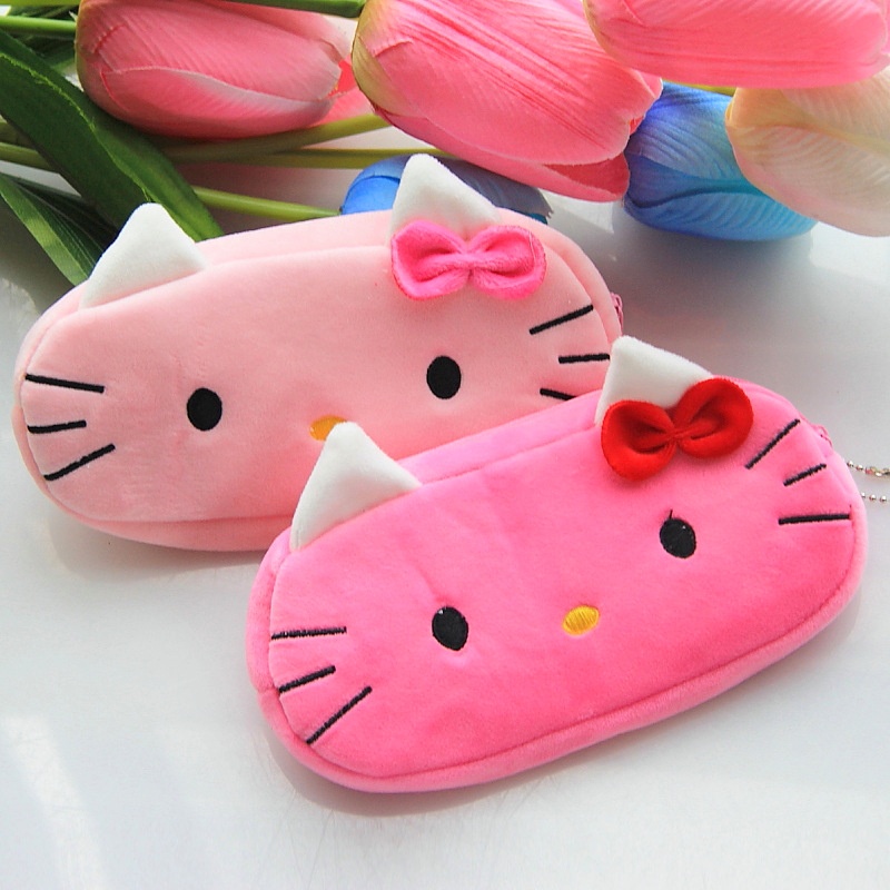 Túi Đựng Bút Bằng Lông Nhung Sức Chứa Lớn Có Khóa Kéo Họa Tiết Động Vật Hoạt Hình Cho Học Sinh