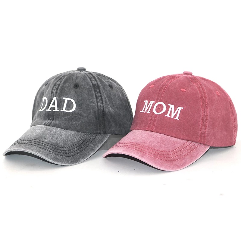 Mũ Lưỡi Trai Thêu Chữ Mom / Dad Thời Trang Cho Cặp Đôi