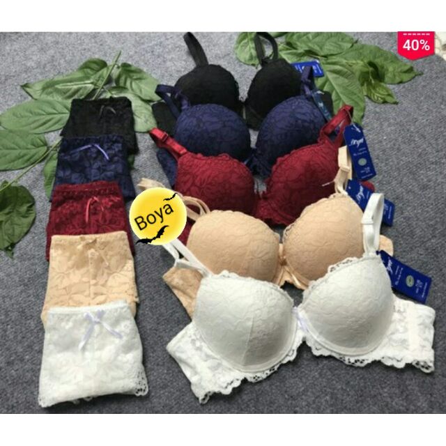 B029♥️ Shop Uy Tín ♥️ [Đồ Lót Nữ] Bộ Đồ Lót Ren Boya Siêu Độn 5cm Chính Hãng mút dày