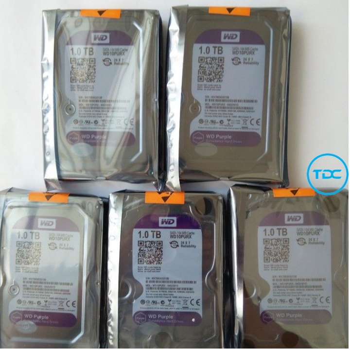 Ổ cứng HDD 1000G(1TB) Western Purple ( Tím ) , Chuyên dùng cho camera , lưu trữ dữ liệu - Bảo hành 24 tháng 1 đổi 1