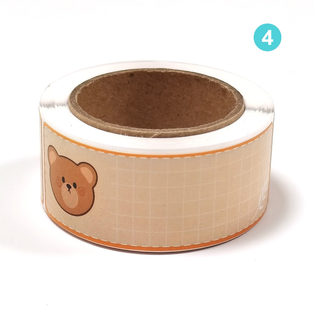 Cuộn 120 miếng dán họa tiết hoạt hình dễ thương dùng trang trí hộp quà / đồ thủ công