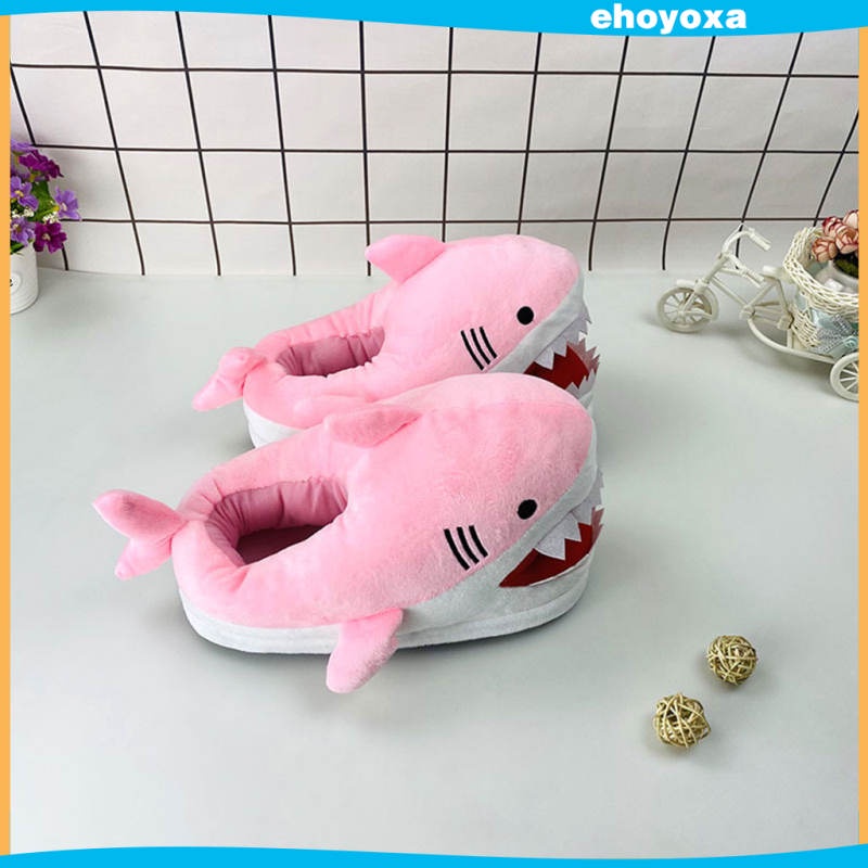 Dép Đi Trong Nhà Hình Cá Mập Phối Lông Dày Mềm Mại Thoải Mái Dễ Thương Cho Cặp Đôi Vào Mùa Đông