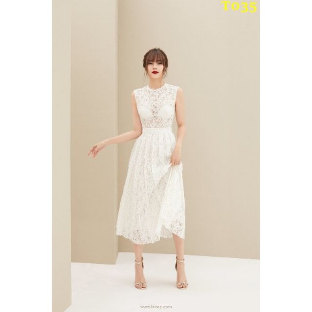 Đầm lụa ren