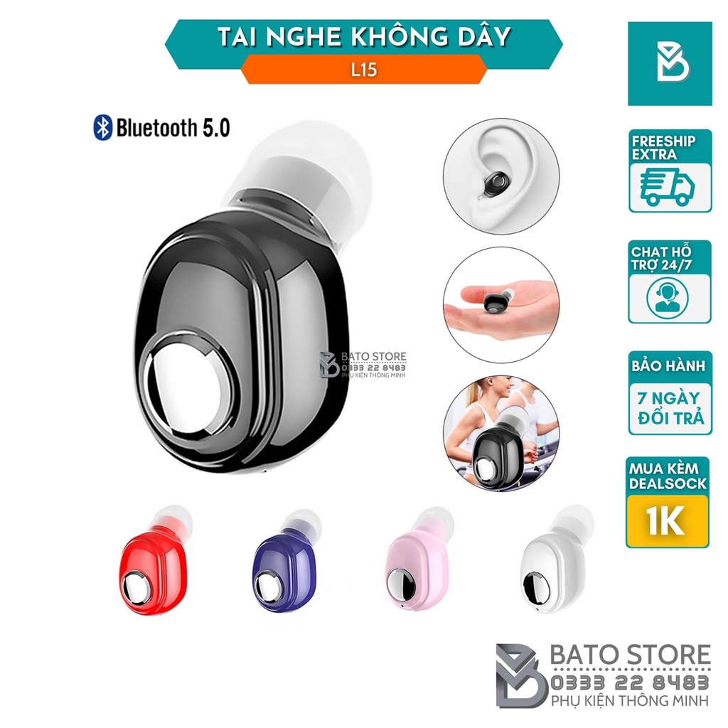 Tai nghe nhét tai không dây L15 Bluetooth dành cho Ios Android