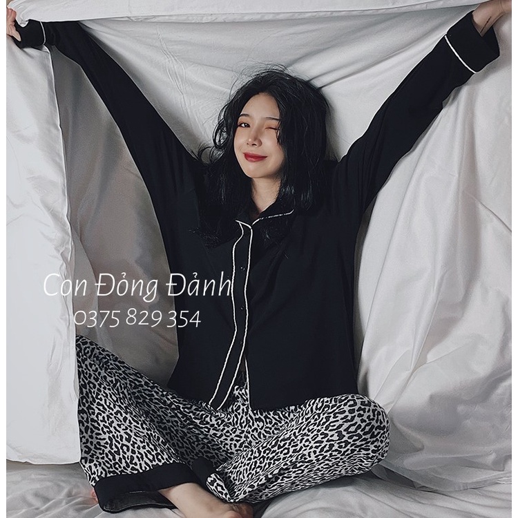[Mã FL giảm 20k] (Ảnh thật) Đồ ngủ pyjama dài tay Hàn Quốc ullzang DN023