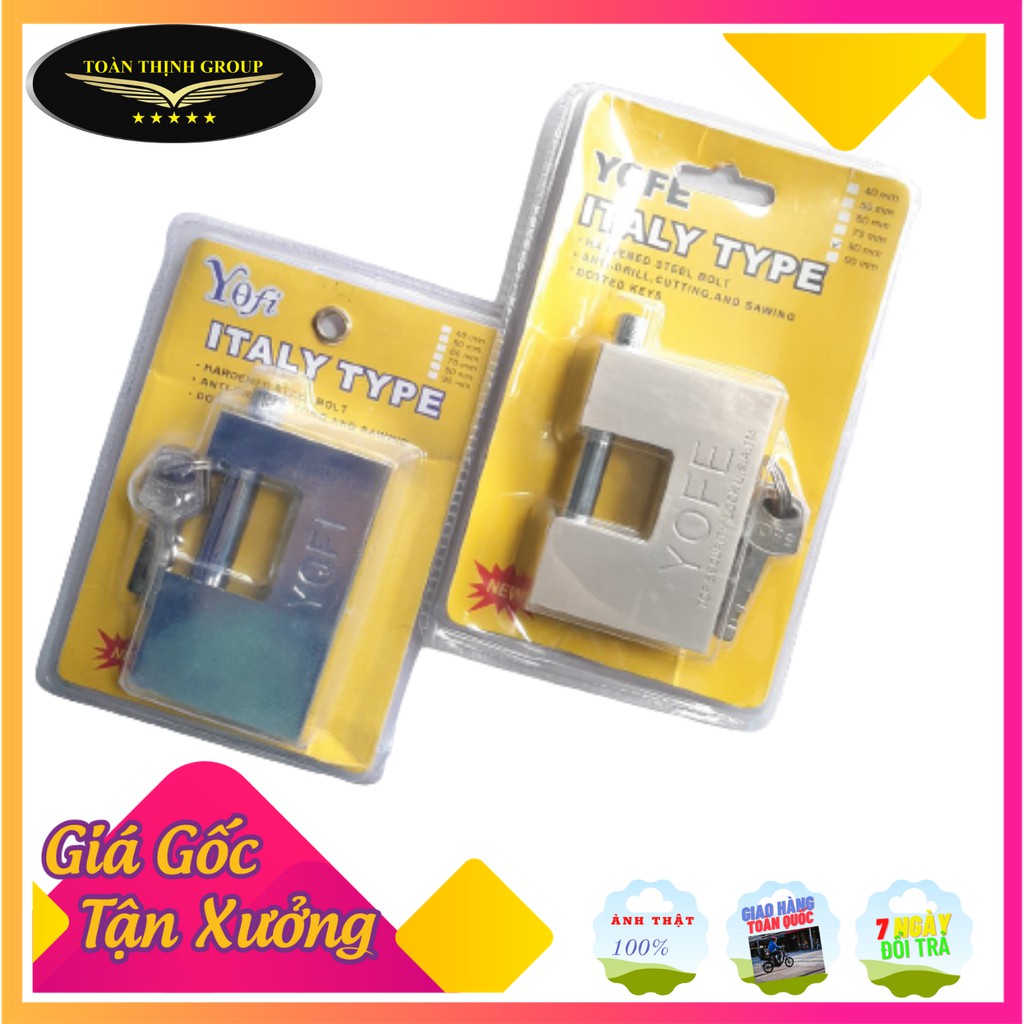 Ổ Khóa Chống Cắt Cầu Ngang YQFI Công Nghệ ITALY - Nhiều Kích Cỡ 80mm Và 90mm - Hợp Kim Siêu Bền Và Chắc