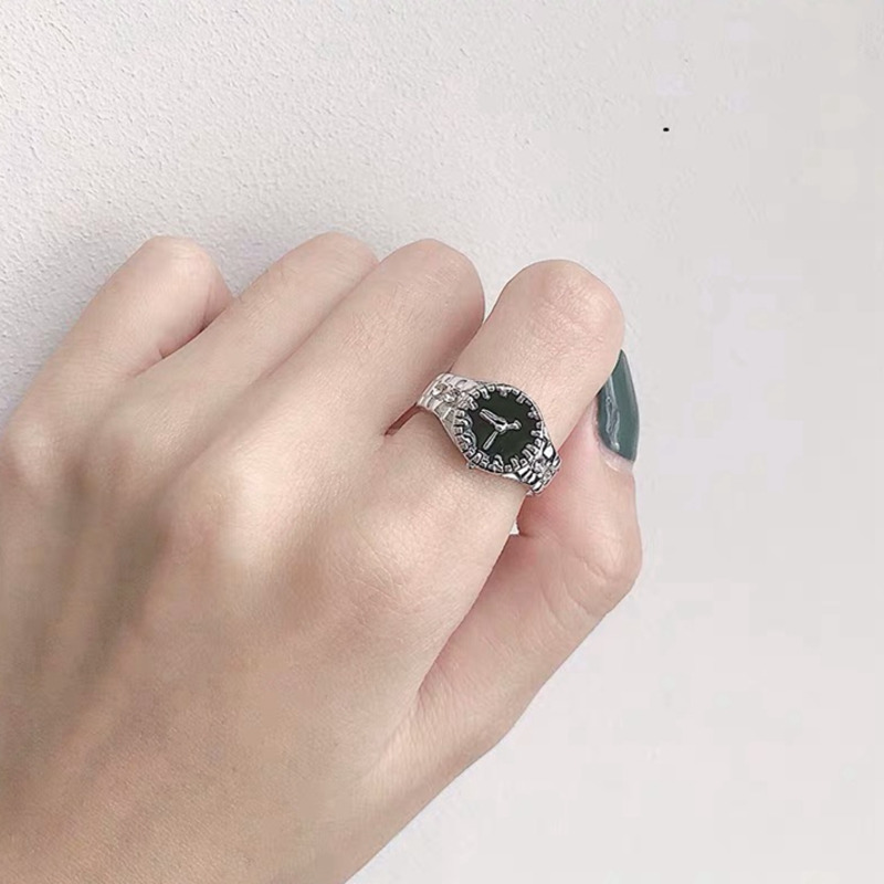 Nhẫn Mặt Đồng Hồ Độc Đáo Cá Tính Phong Cách Hip-Hop