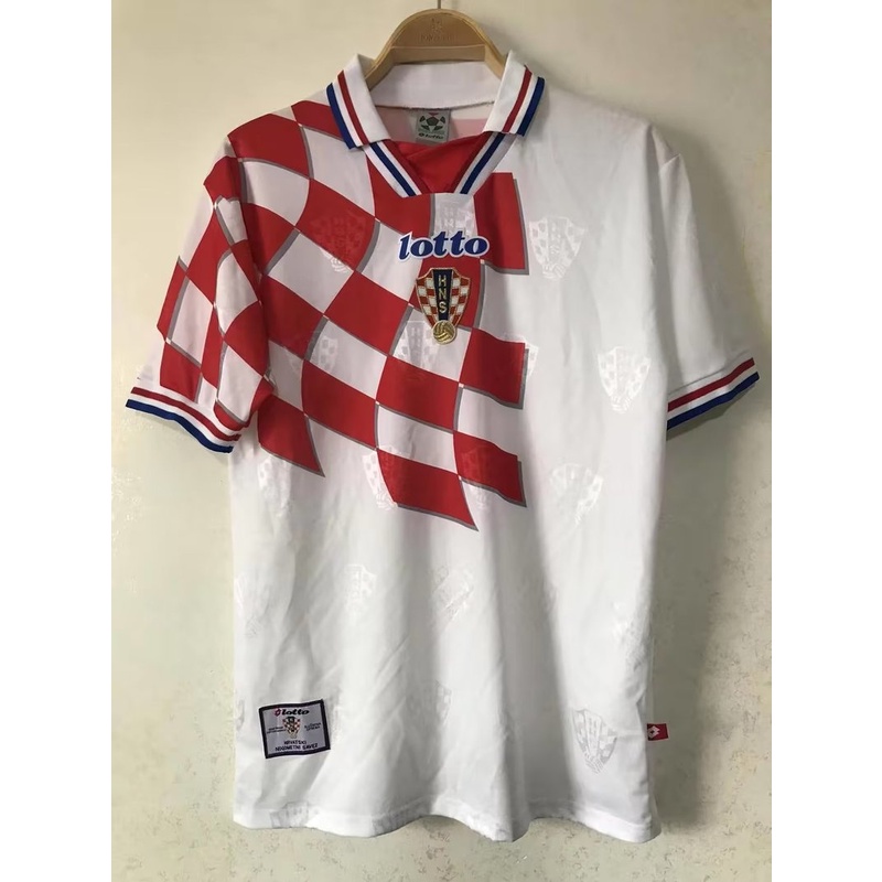 Áo Thun Thể Thao Tay Ngắn Mau Chóng Khô Ráo Phong Cách Đội Tuyển Croatia 1998 Size S-XXL
